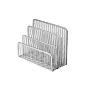 Levéltartó Forofis 3 rekeszes fémhálós 17,8x7,6x12 cm ezüst   Levéltartó Forofis 3 rekeszes fémhálós 17,8x7,6x12 cm ezüst