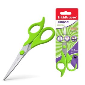 Olló ErichKrause Control Junior 15,5 cm iskolai kerek rozsdamentes acél bliszteres   Olló ErichKrause Control Junior 15,5 cm iskolai kerek rozsdamentes acél bliszteres